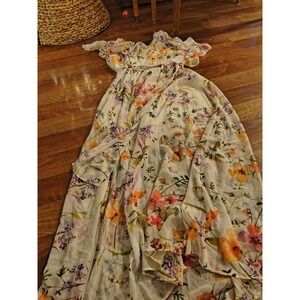 Calvin Klein Women's Cold Shoulder Floral Maxi Dress Size 14